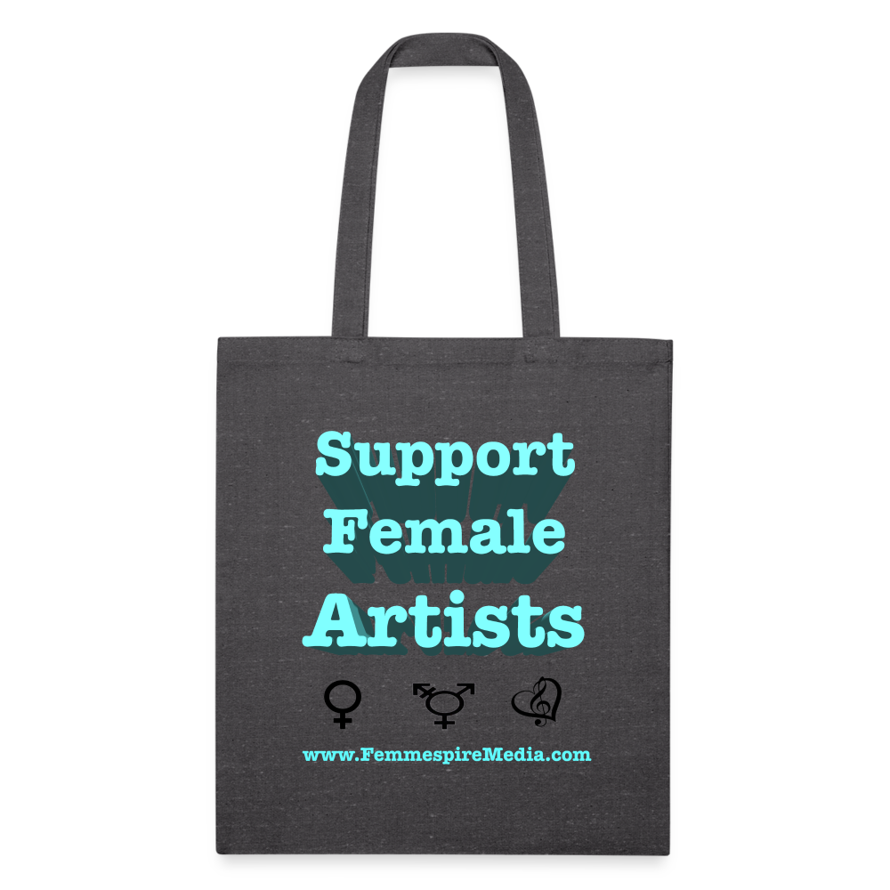 “Support Female Artists” Recycled Tote Bag - charcoal grey