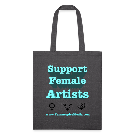 “Support Female Artists” Recycled Tote Bag - charcoal grey