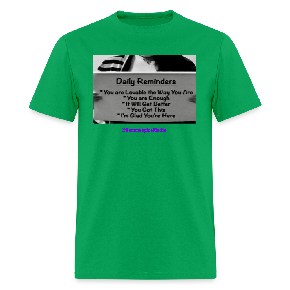“Daily Reminders” Unisex Classic T-Shirt - bright green