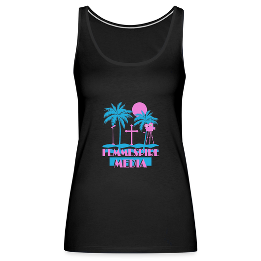 Femmespire Media “Beach Logo” Women’s Premium Tank Top - black