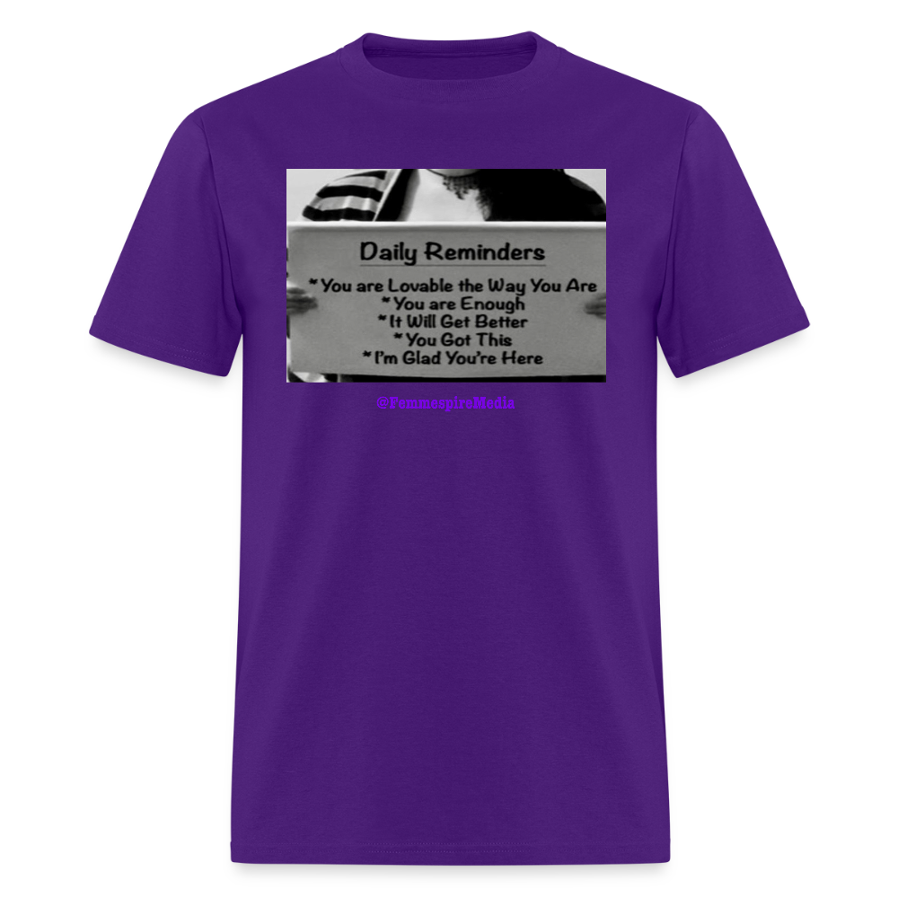 “Daily Reminders” Unisex Classic T-Shirt - purple