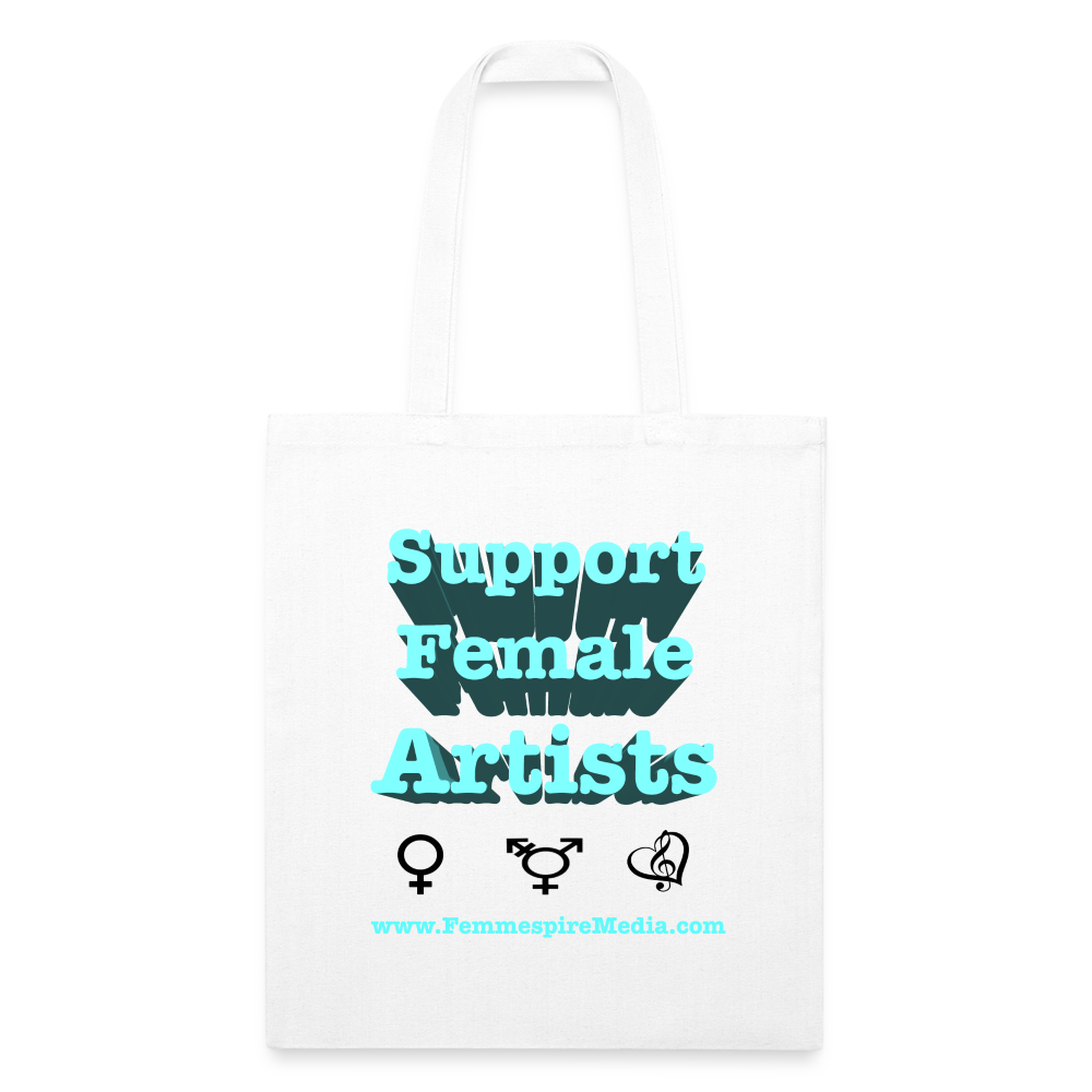 “Support Female Artists” Recycled Tote Bag - white