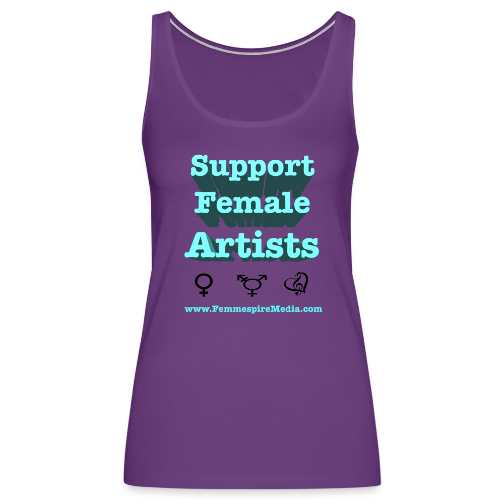 “Support Female Artists” Women’s Premium Tank Top - purple