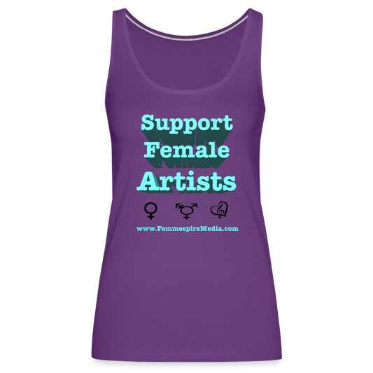 “Support Female Artists” Women’s Premium Tank Top - purple