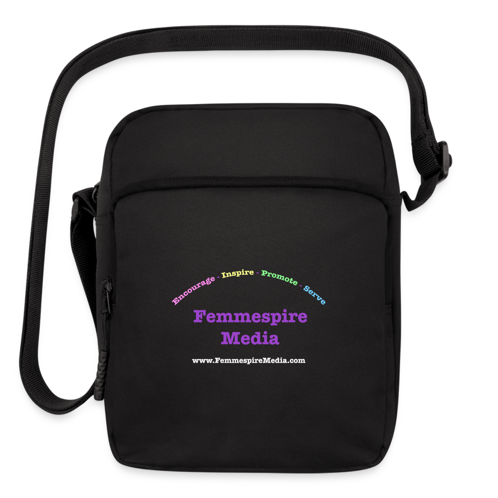 Femmespire Media Upright Crossbody Bag - black