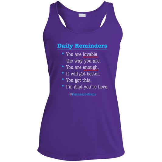 Daily Reminders Ladies' Performance Racerback Tank